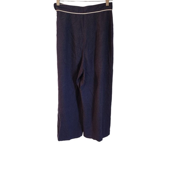 Vintage Moda International Trouser Pant Women's Size 6 Navy Wide-Leg Polka Dot - Picture 2 of 9